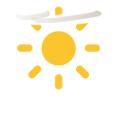 Clear, few cirrus