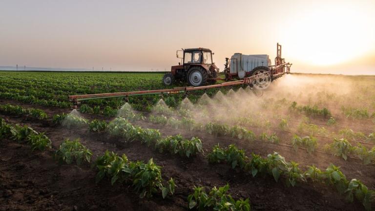 Spraying Tractor