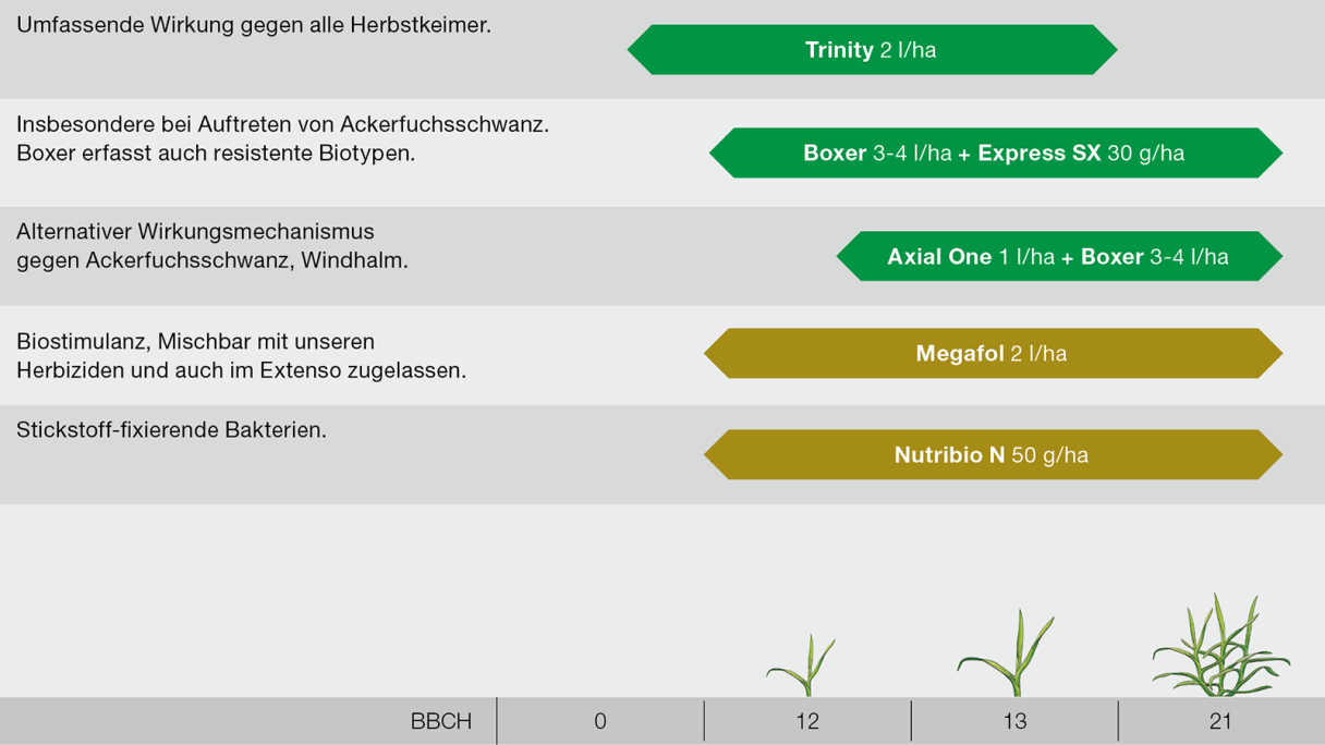Anwendungsempfehlung Herbst Getreide
